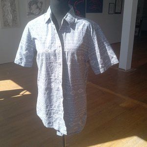 Coastal 100% cotton, blue Aztec button down shirt